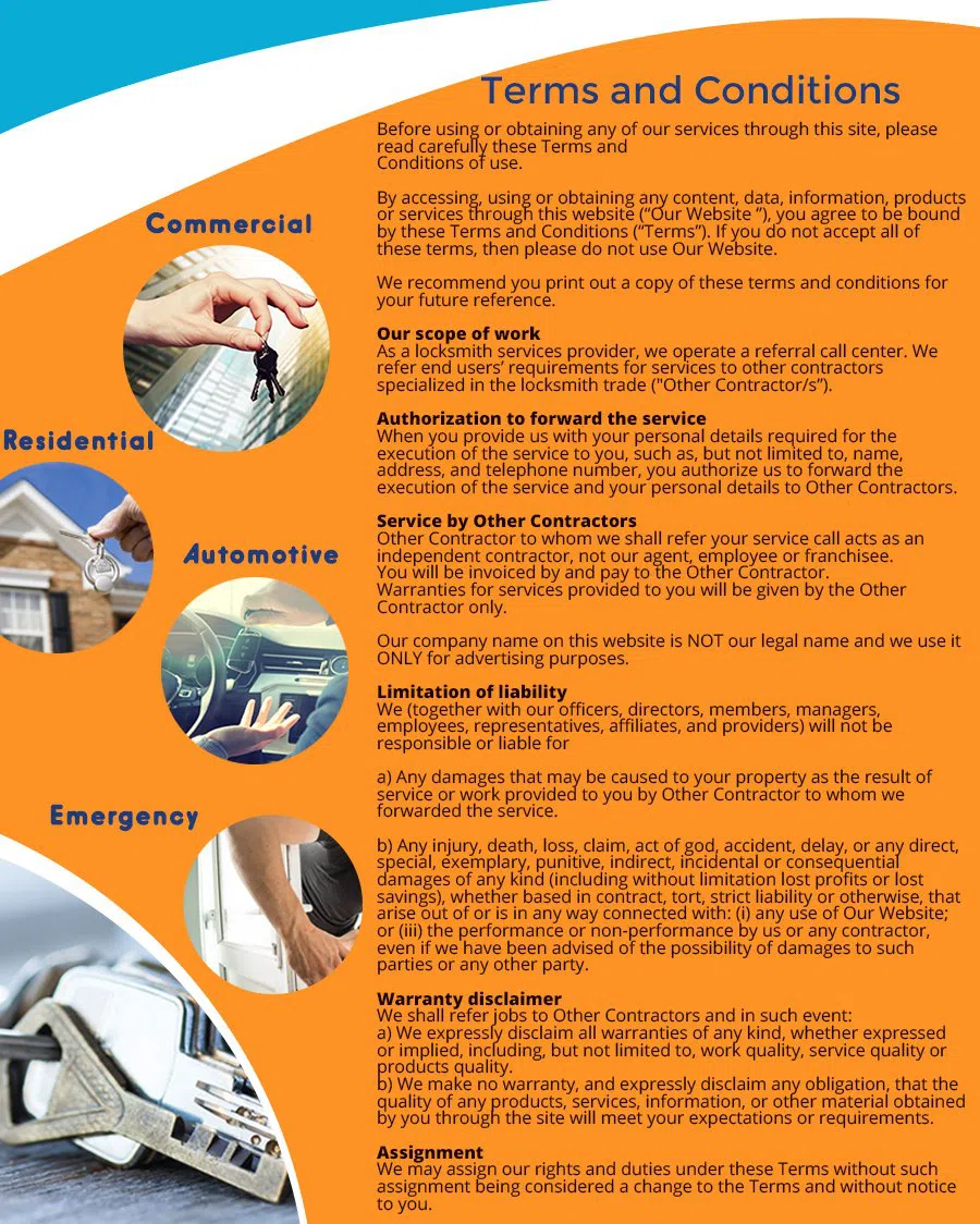 Seattle Emerald Locksmith Seattle, WA 206-408-8180 - TermsAndConditions